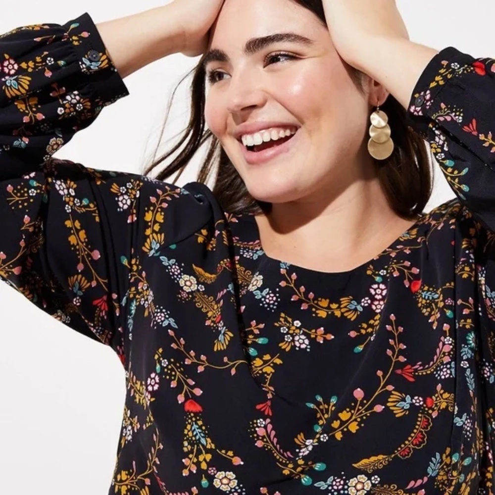 LOFT PLUS Flower Garland Dress Size 16